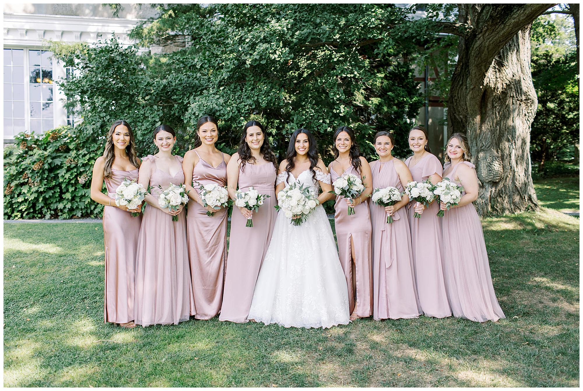 A Garden Wedding with Ocean Views at the Blithewold Mansion